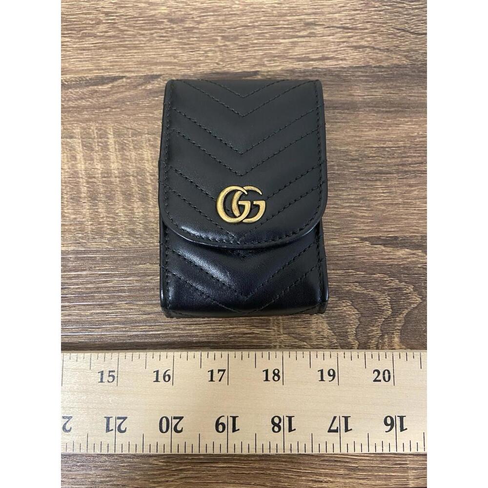 SOLD Crisp Gucci Marmont black leather cigarette case multi pouch